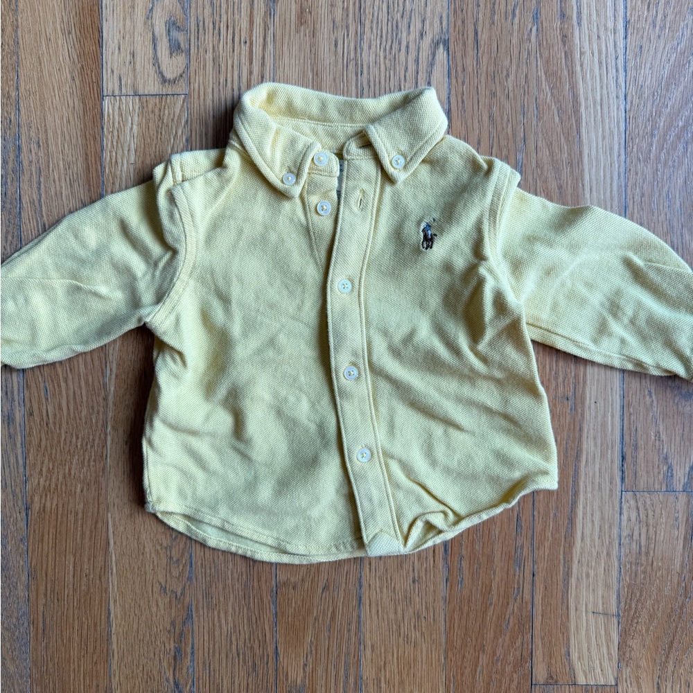 Yellow Kids Button-Up Shacket/shirt